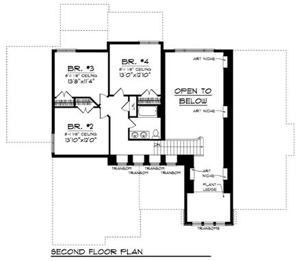 House Plan 72951 Second Level Plan