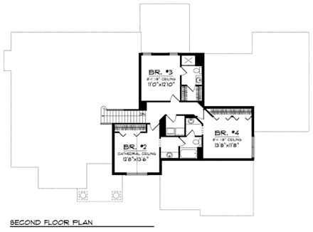 House Plan 72953 Second Level Plan