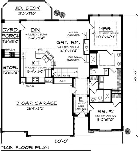 House Plan 72955 First Level Plan