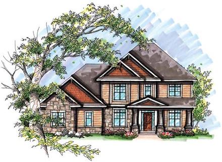 Country European Farmhouse Traditional Elevation of Plan 72957
