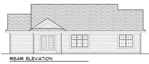 Bungalow Craftsman Traditional Rear Elevation of Plan 72970