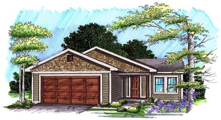 Ranch Elevation of Plan 72972