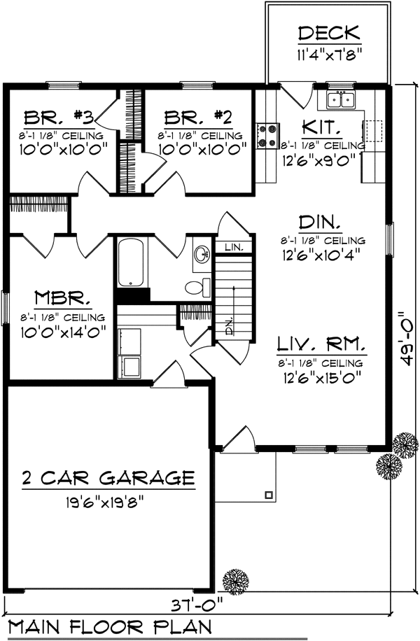 Ranch Level One of Plan 72973