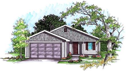 Ranch Elevation of Plan 72974