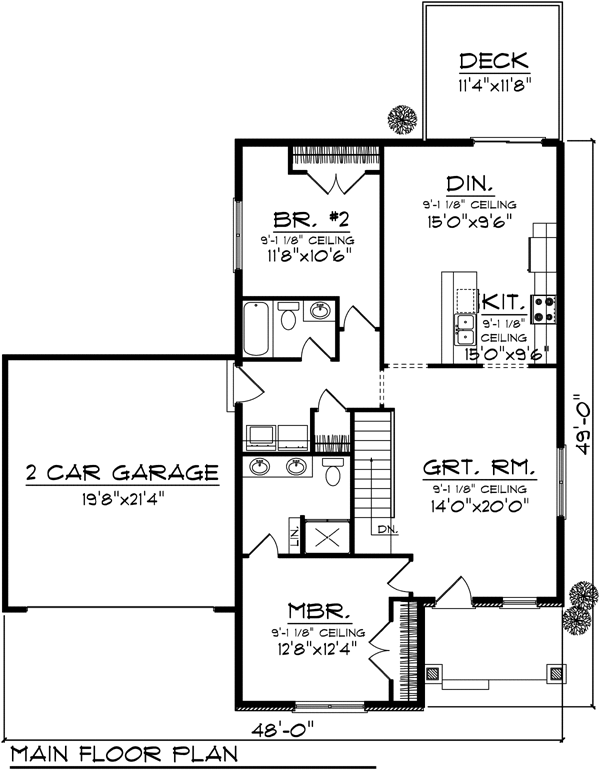 Ranch Level One of Plan 72975