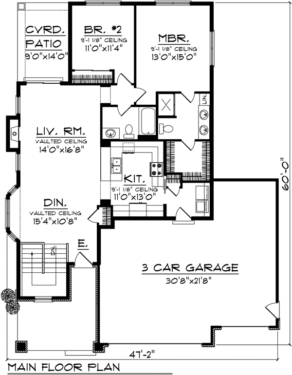 Ranch Level One of Plan 72976