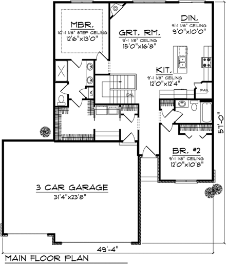 House Plan 72977 First Level Plan