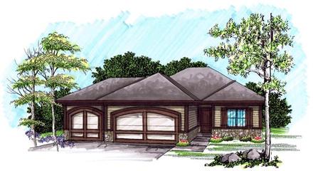 Ranch Elevation of Plan 72977