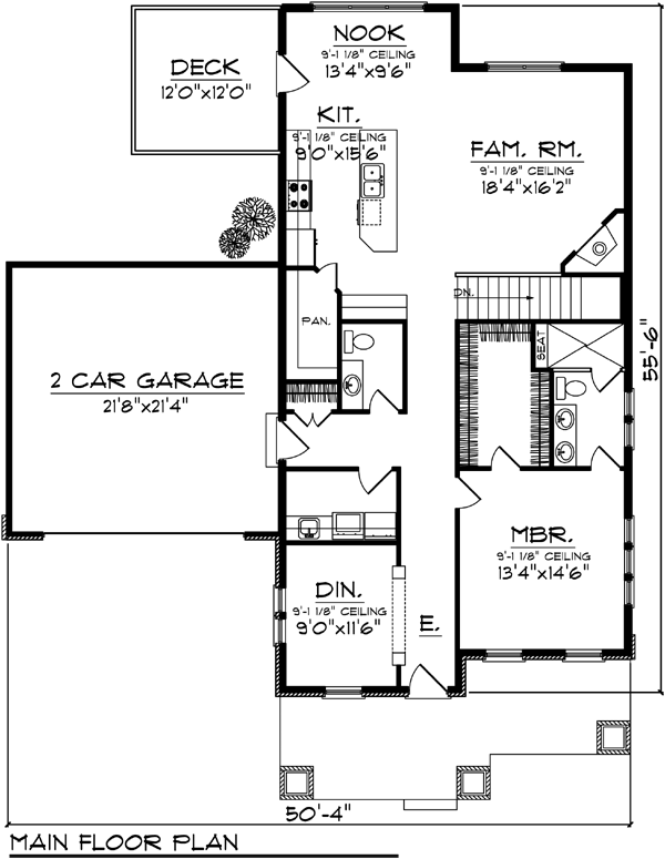 Bungalow Craftsman Level One of Plan 72978