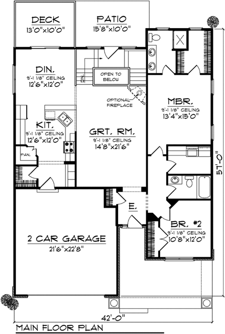 House Plan 72983 First Level Plan