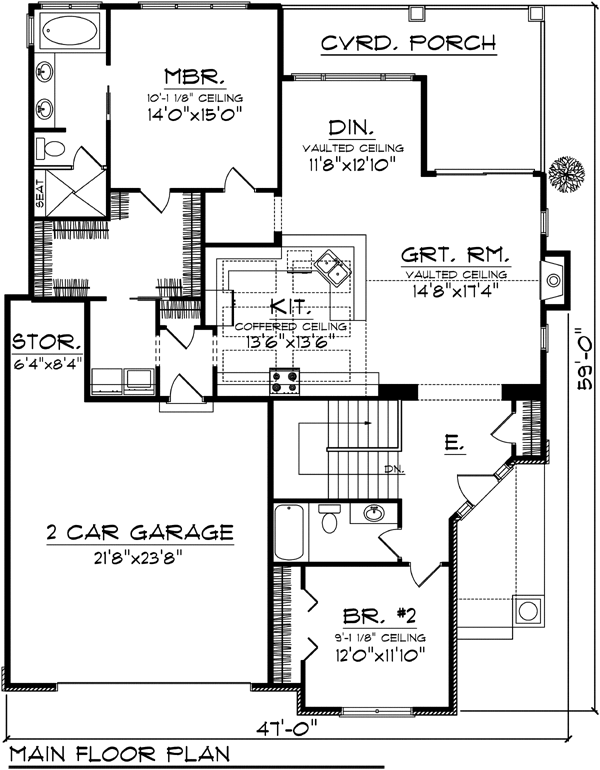 Ranch Level One of Plan 72984