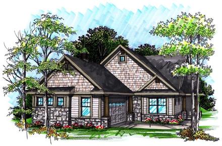 Ranch Elevation of Plan 72987