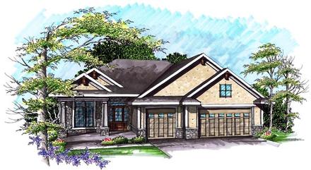 Ranch Elevation of Plan 72988