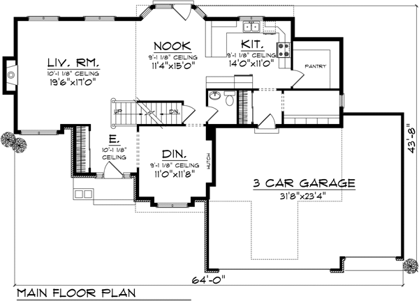 Craftsman Traditional Level One of Plan 72990