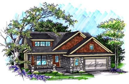 Craftsman Elevation of Plan 72991