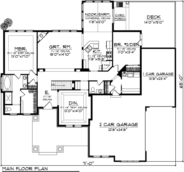 Ranch Level One of Plan 72996