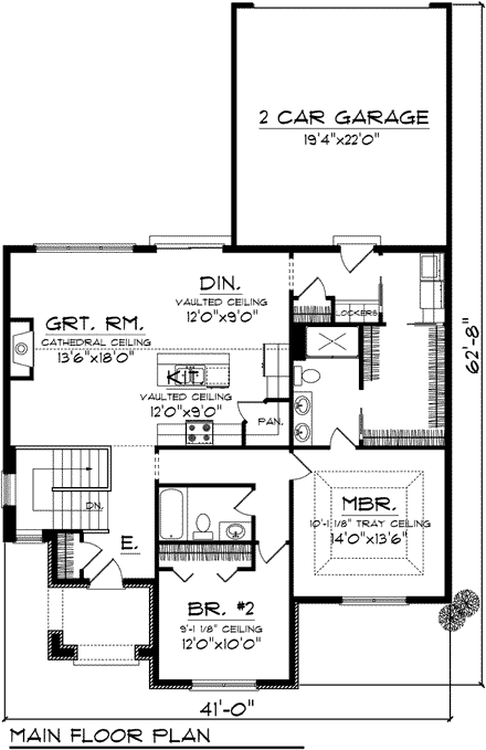 House Plan 72998 First Level Plan