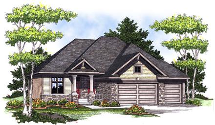 Bungalow Craftsman One-Story Elevation of Plan 73002