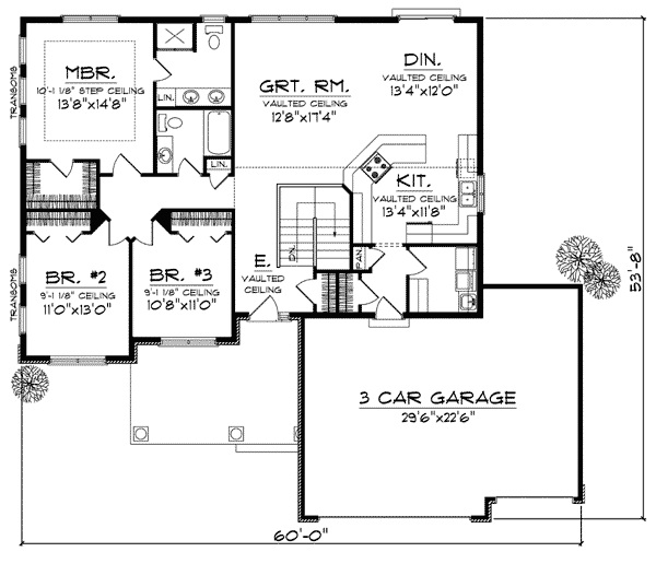 Country One-Story Level One of Plan 73004