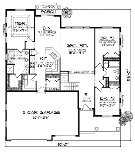 House Plan 73005 First Level Plan