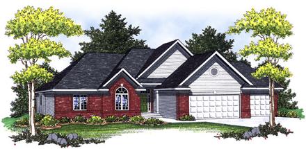 European One-Story Traditional Elevation of Plan 73008