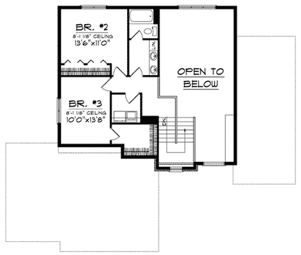 House Plan 73013 Second Level Plan