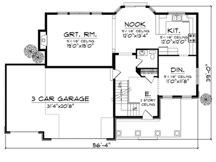 House Plan 73014 First Level Plan