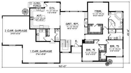 House Plan 73015 First Level Plan