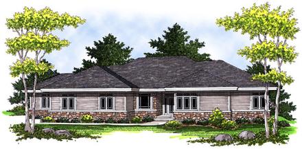 One-Story Elevation of Plan 73015