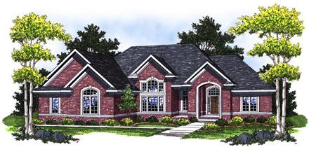 European One-Story Traditional Elevation of Plan 73017