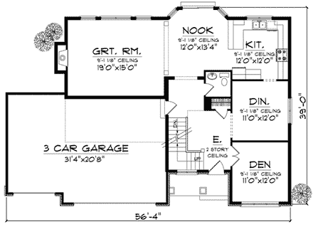 House Plan 73018 First Level Plan