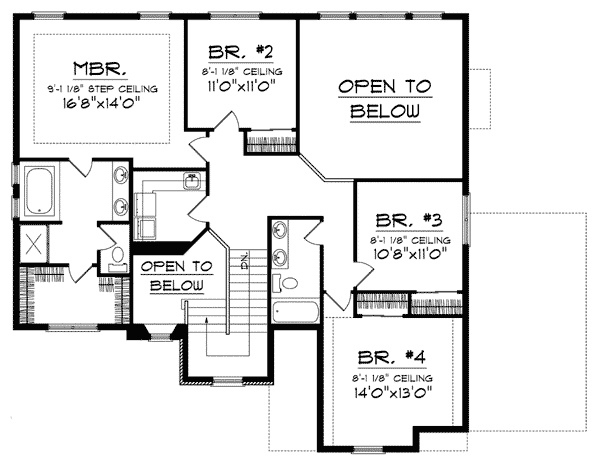 Bungalow Traditional Level Two of Plan 73021