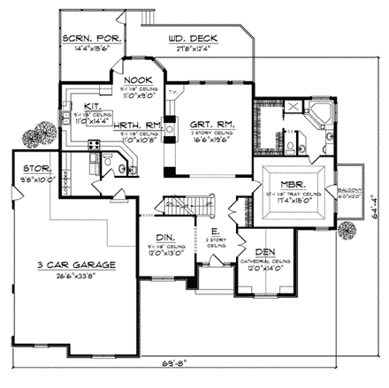 House Plan 73023 First Level Plan