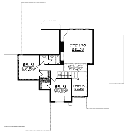 House Plan 73023 Second Level Plan