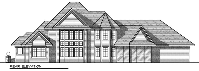 European Rear Elevation of Plan 73026