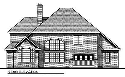 European Rear Elevation of Plan 73027