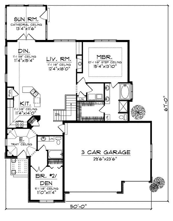 One-Story Level One of Plan 73037