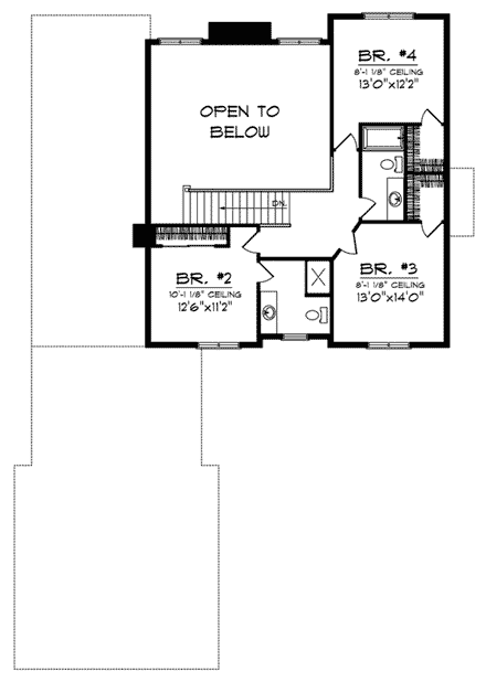 House Plan 73038 Second Level Plan