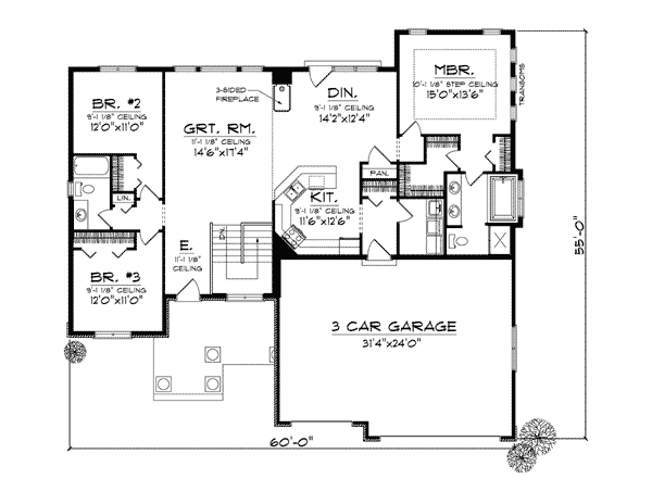 One-Story Level One of Plan 73039