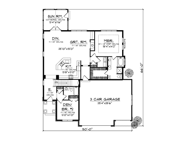 One-Story Level One of Plan 73040