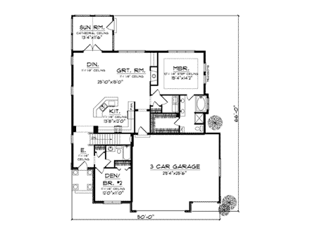 House Plan 73040 First Level Plan