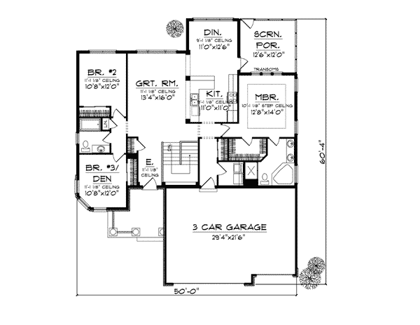 One-Story Level One of Plan 73041