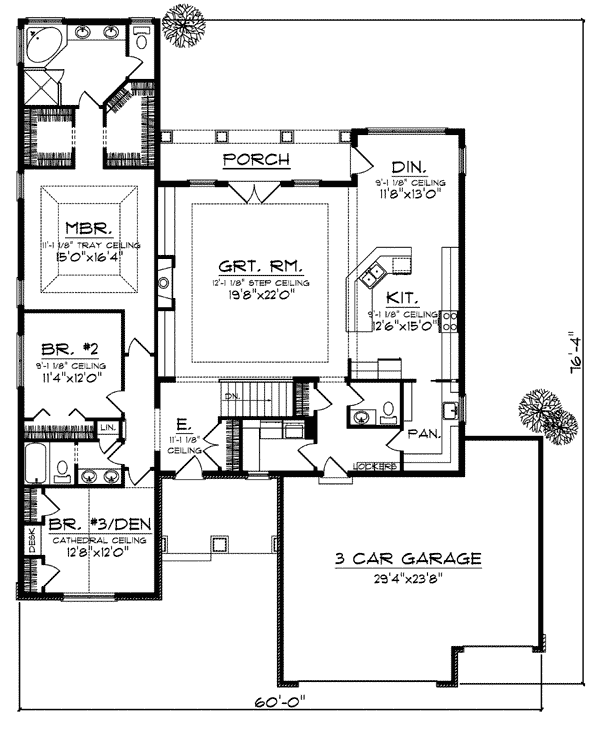 One-Story Level One of Plan 73042