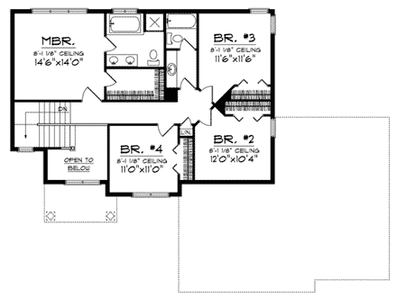 House Plan 73050 Second Level Plan