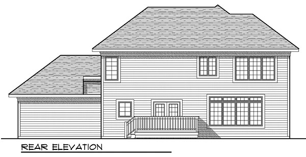  Rear Elevation of Plan 73050