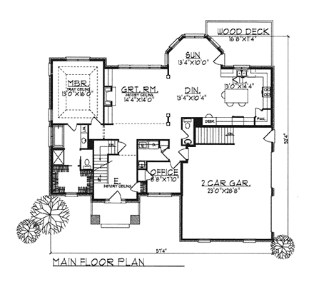 House Plan 73057 First Level Plan