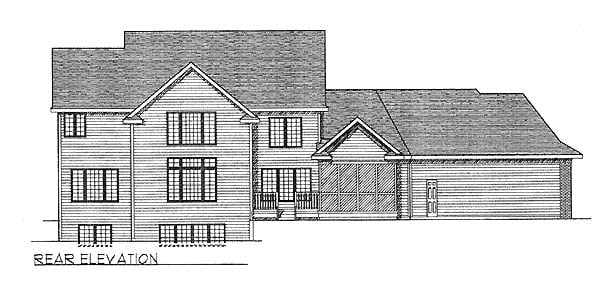 Country Rear Elevation of Plan 73059