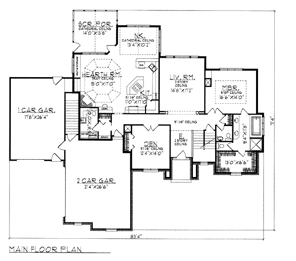 Traditional Tudor Level One of Plan 73061