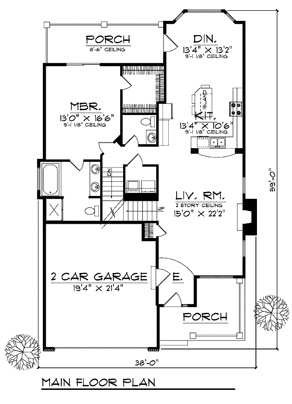 Narrow Lot Traditional Level One of Plan 73062