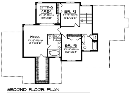 House Plan 73066 Second Level Plan